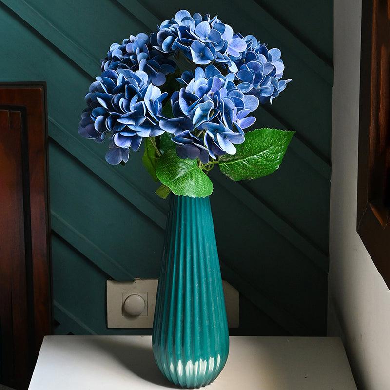 Buy Faux Everlasting Hydrangea Flower Stick - Blue Artificial Flowers from Vaaree