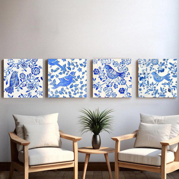 Buy illiana Indigo Wall Art - Set of Four Wall Art & Paintings from Vaaree