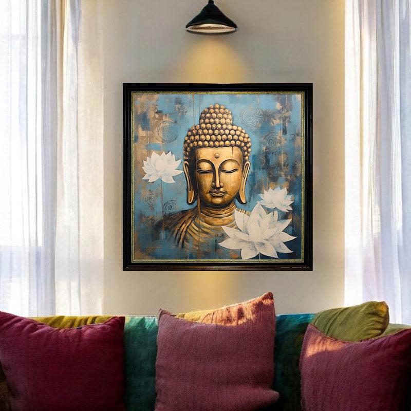 Buy White Lotus Buddha Wall Painting Wall Art & Paintings from Vaaree