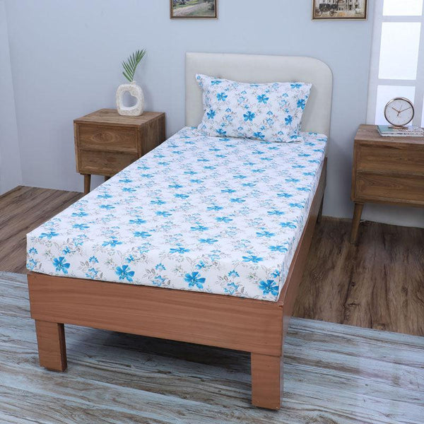 Buy Jumina Floral Printed Bedsheet - Blue Bedsheets from Vaaree