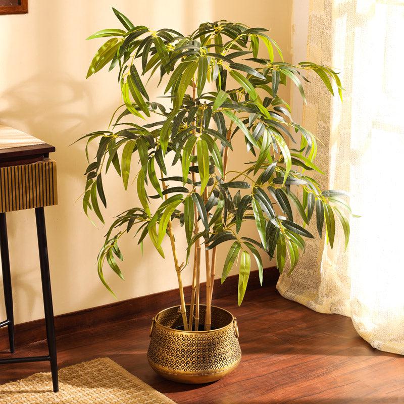 Buy Faux Realistic Bamboo Plant With Pot - 3.9 Feet Artificial Plants from Vaaree