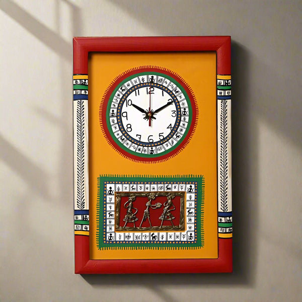 Wall Clock - Sanjoya Warli Wall Clock - Yellow