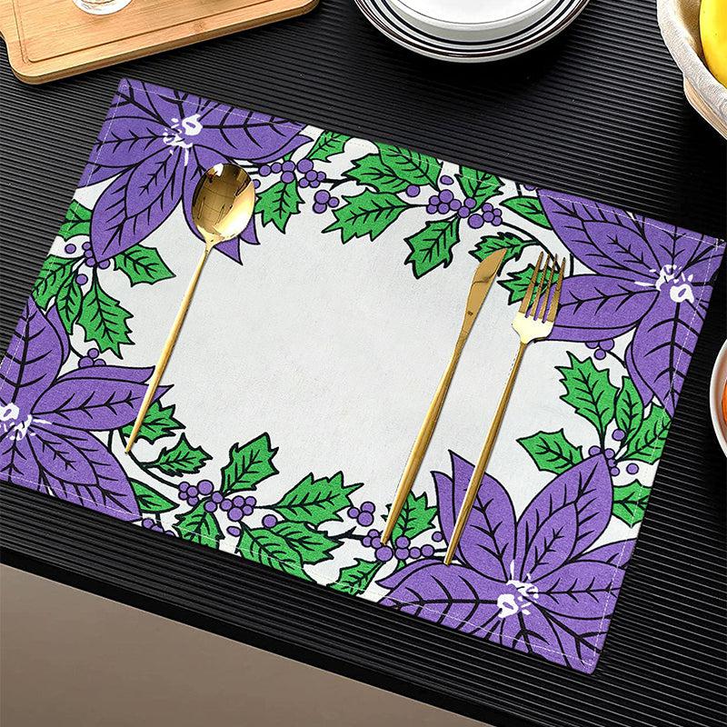 Buy Acora Floral Placemat (Purple) - Set of Six Table Mats from Vaaree