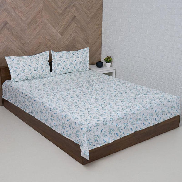 Buy Peila Floral Bedsheet - Blue Bedsheets from Vaaree