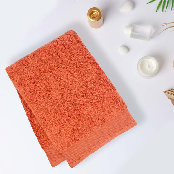 Buy Micro Cotton Soft Serenity Solid Bath Towel - Orange Bath Towels from Vaaree