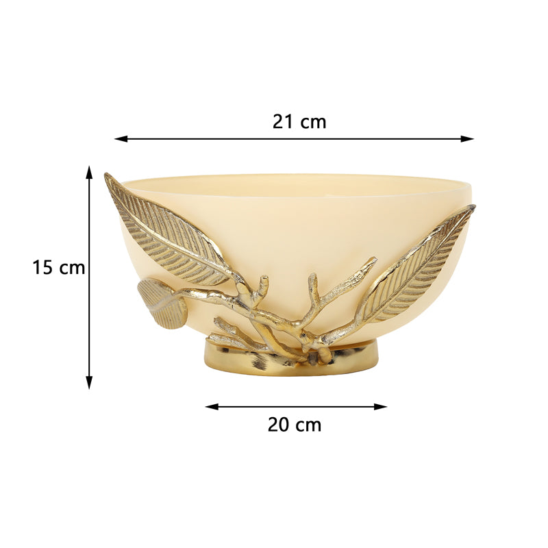 Buy Adro Accent Bowl - Cream Accent Bowls & Trays from Vaaree