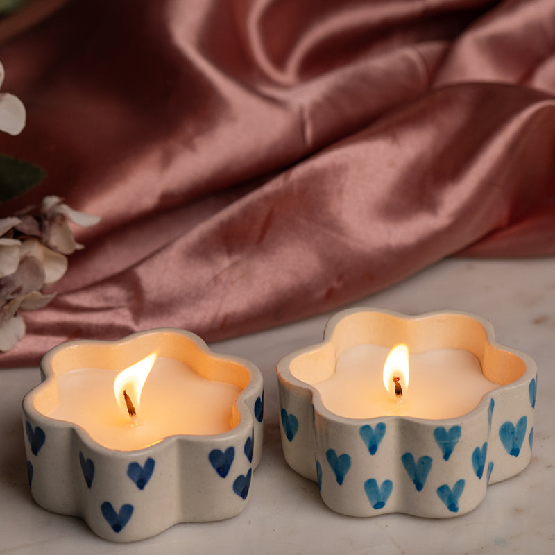 Buy Heart Flower Active Breeze Scented Candle - Set Of Two Candles from Vaaree