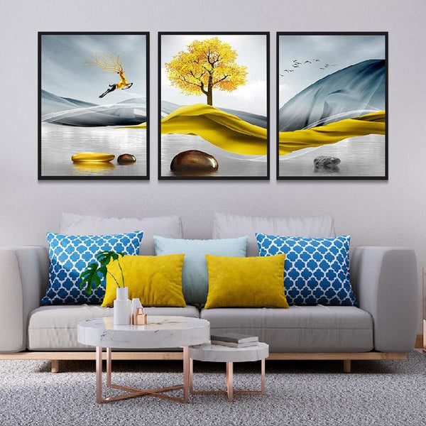 Buy Lilou Wall Art - Set Of Three Wall Art & Paintings from Vaaree