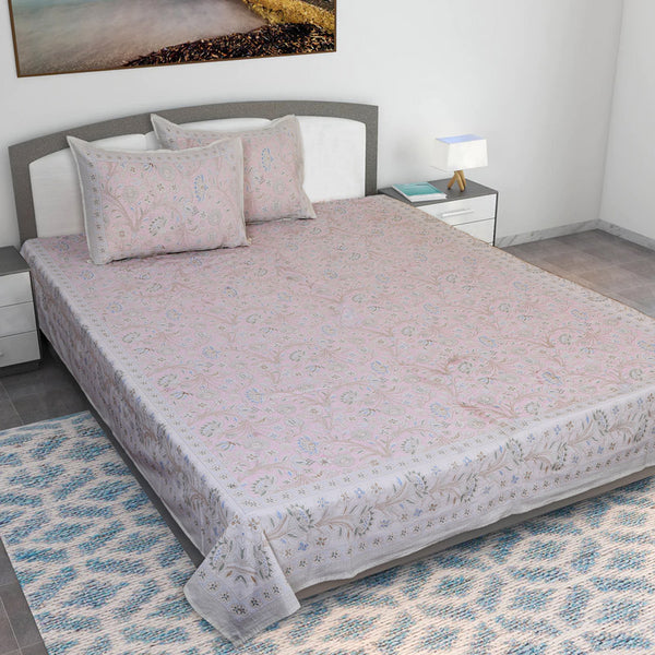 Buy Samuna Floral Bedsheet - Pink Bedsheets from Vaaree