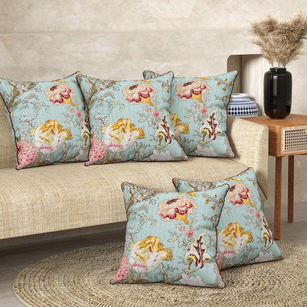 Buy Eshita Floral Cushion Cover - Set Of Five Cushion Cover Sets from Vaaree