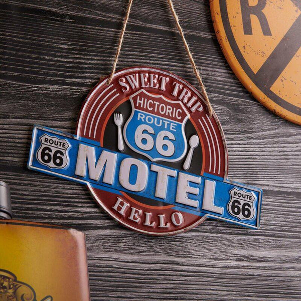 Buy Motel Route 66 Metal Wall Accent Wall Accents from Vaaree