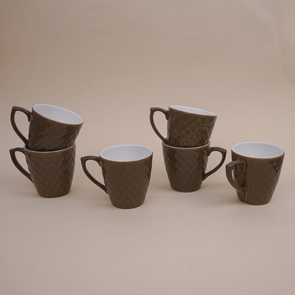 Buy Arviya Brown Cup (180 ML) - Set Of Six Mug from Vaaree