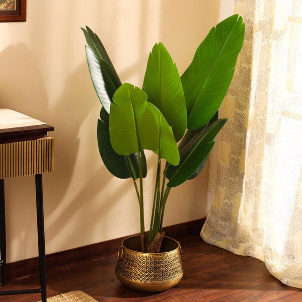 Buy Faux Realistic Banana Plant With Pot - 3.9 Feet Artificial Plants from Vaaree