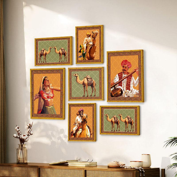 Buy Rajasthani Muse Wall Art - Set Of Seven Wall Art & Paintings from Vaaree