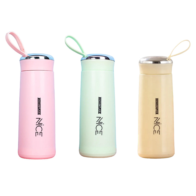 Bottle - Nice Electra 400 ML Water Bottle (Pink/Green/ Beige) - Set Of Three