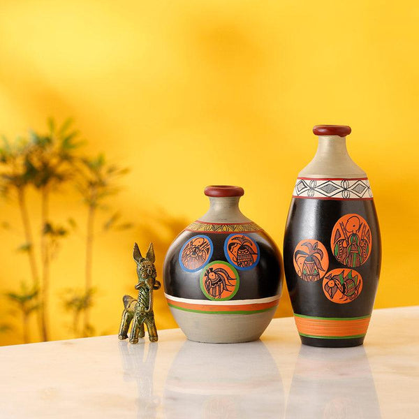 Buy Benita Terracotta Vase - Two Piece Set Vase from Vaaree