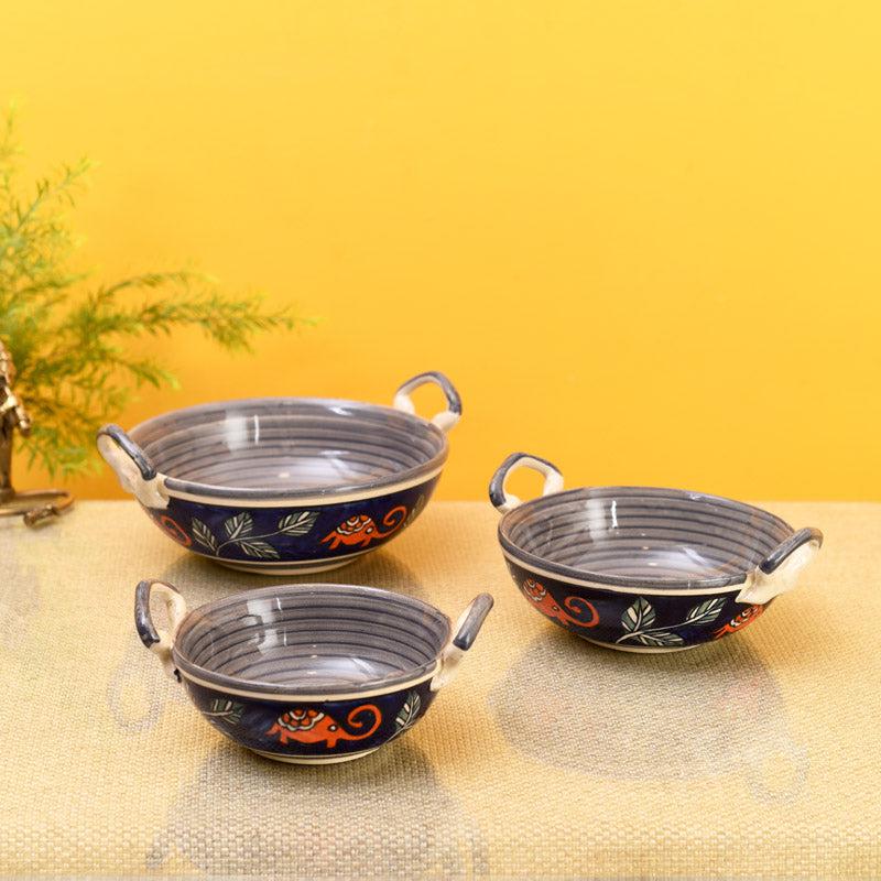 Buy Tusker Grace Ceramic Serving Bowl - Set of Three Bowl from Vaaree