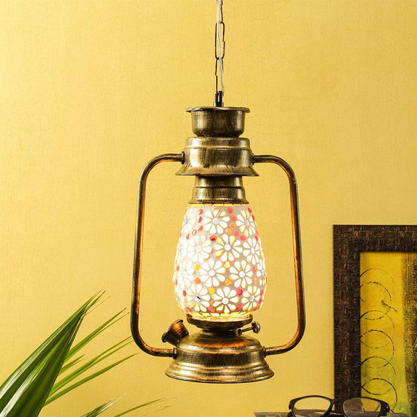 Buy Admya Mosaic Lantern Ceiling Lamp - Gold Ceiling Lamp from Vaaree