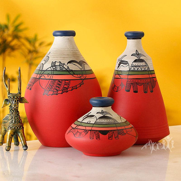 Buy Imani Madhubani Vase - Three Piece Set Vase from Vaaree