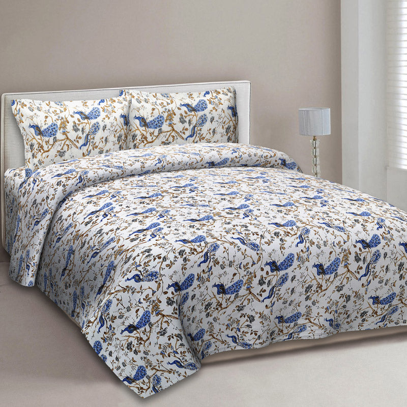 Buy Plume Floral Bedsheet - Blue Bedsheets from Vaaree