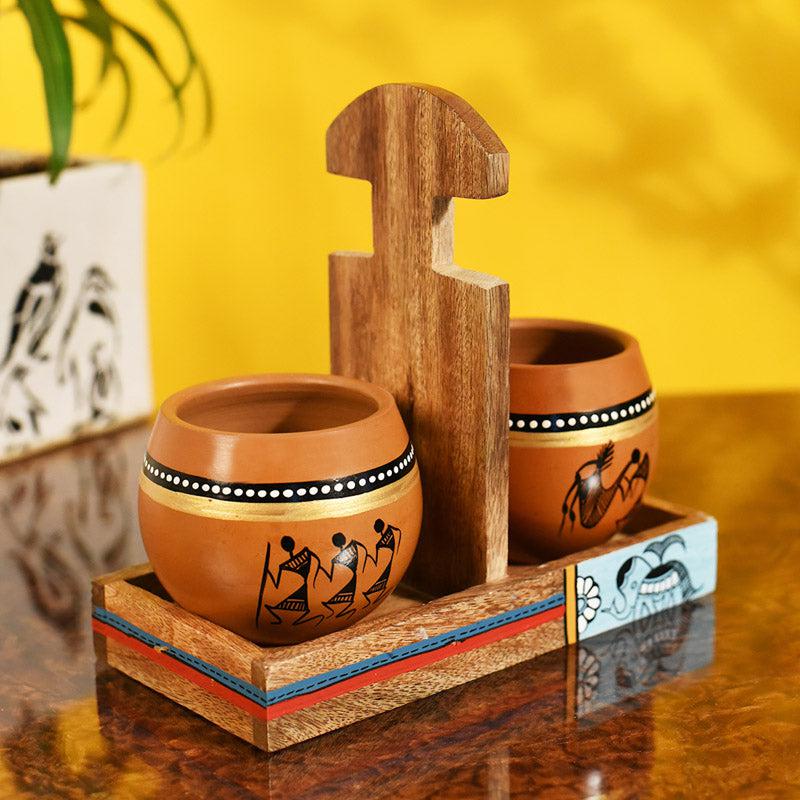 Buy Varshini Khulhad With Holder (150 ML) - Three Piece Set Mug & Tea Cup from Vaaree