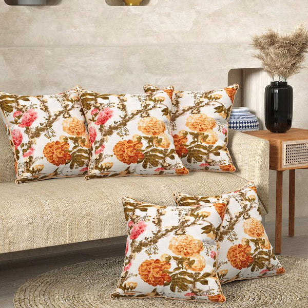 Buy Ashrutha Floral Cushion Cover - Set Of Five Cushion Cover Sets from Vaaree