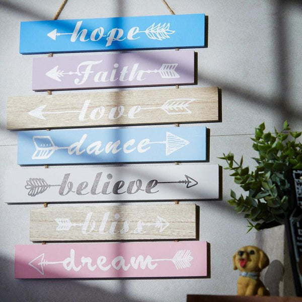 Hope Faith Love Motivational Quote Wall Accent