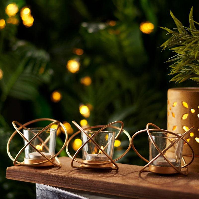 Buy Star Loop Tealight Candle Holder - Set Of Two Candle Holders from Vaaree