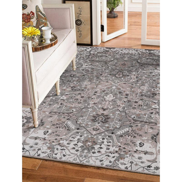 Buy Ruba Ethnic Carpet - Grey Carpet from Vaaree