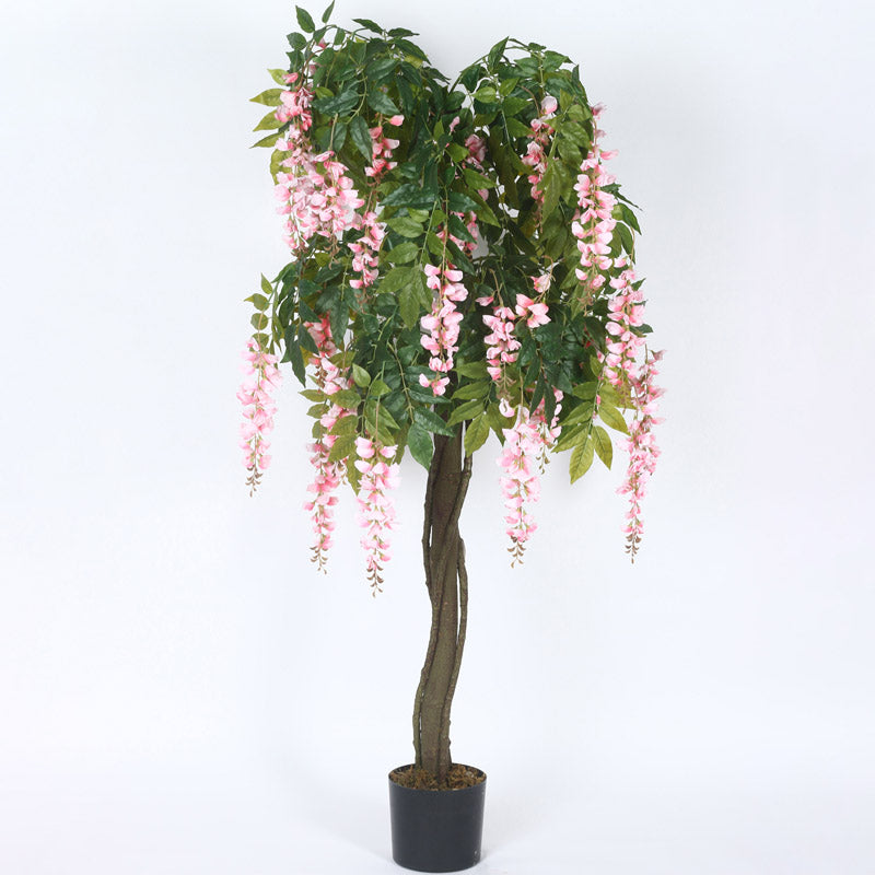 Buy Faux Realtouch Pink Wisteria Tree With Pot - 5.9 Feet Artificial Plants from Vaaree