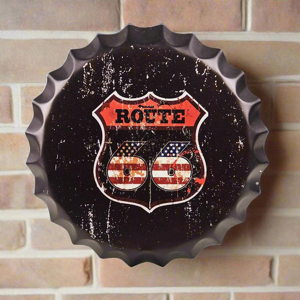 Buy Route US 66 Rustic Bottle Cap Wall Accent Wall Accents from Vaaree