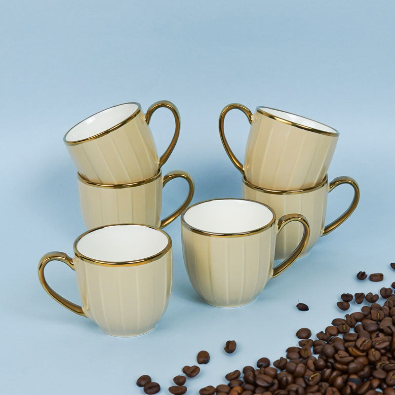 Buy Alchemy Beige Cup (220 ML) - Set Of Six Mug from Vaaree