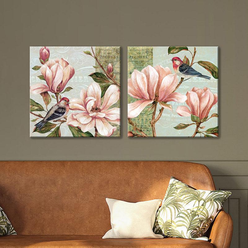 Buy Magnolia Floral Wall Art - Set Of Two Wall Art & Paintings from Vaaree