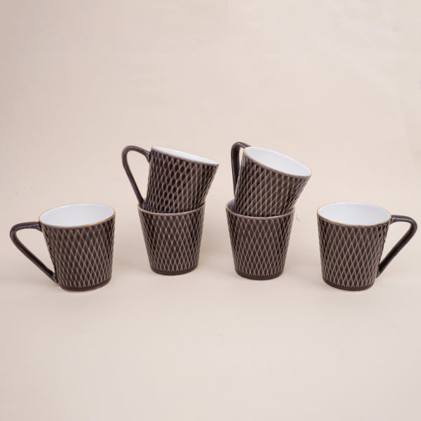 Buy Bruna Brown Cup (180 ML) - Set Of Six Mug from Vaaree