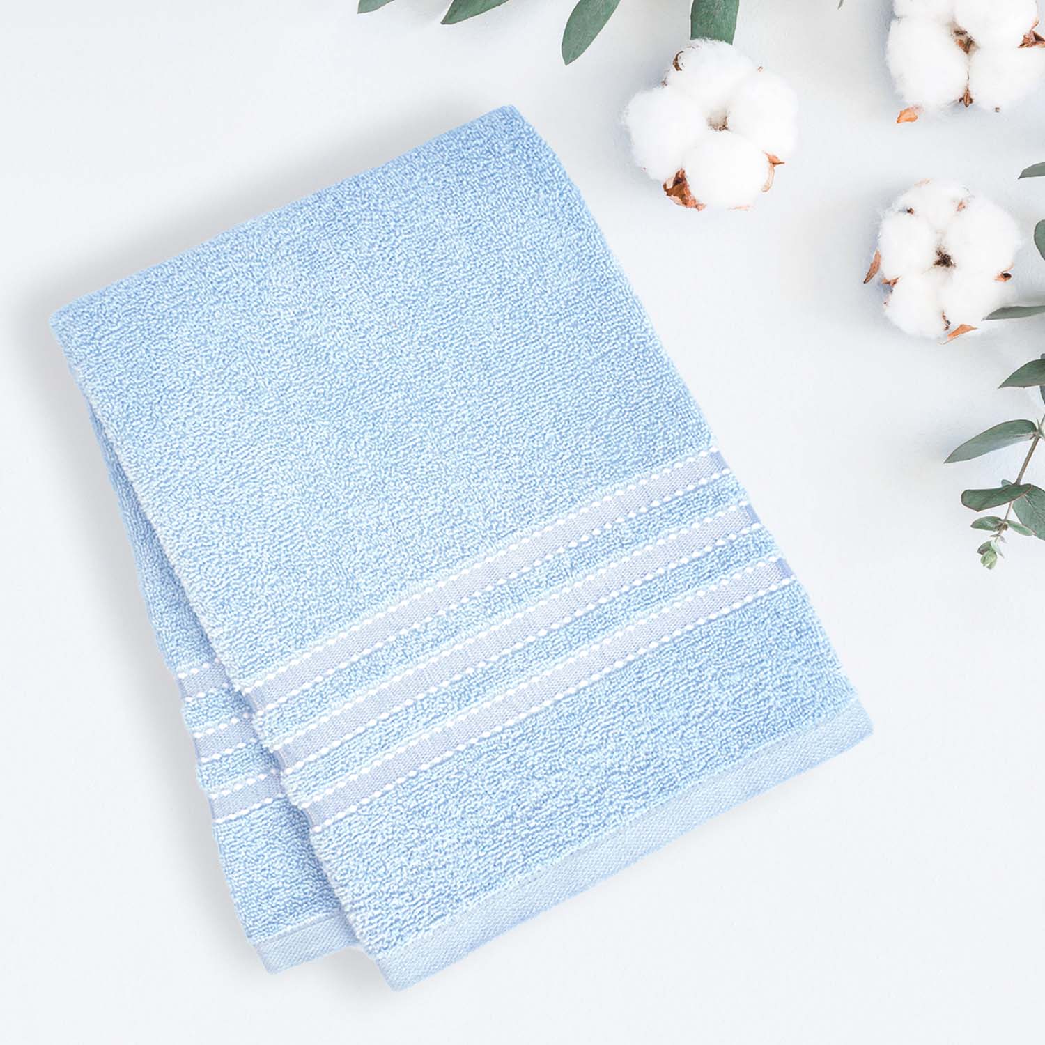 Buy Micro Cotton LuxeDry Comfort Solid Bath Towel - Ice Blue Bath Towels from Vaaree