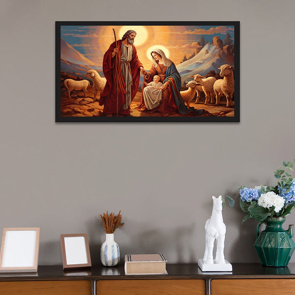 Buy Holy Family Grace Wall Painting With Frame Wall Art & Paintings from Vaaree