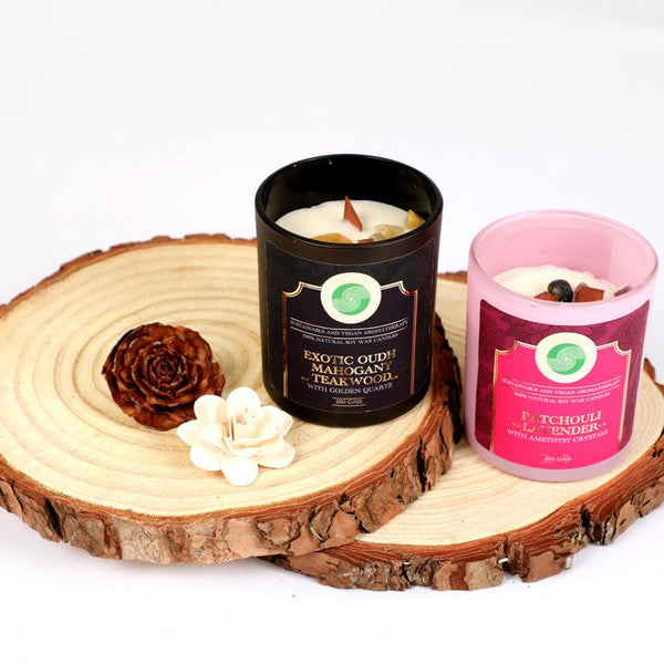 Buy Elysium Earth & Wood Scented Candle - Set Of Two Candles from Vaaree