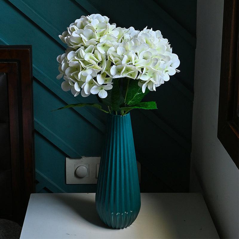 Buy Faux Everlasting Hydrangea Flower Stick - Off White Artificial Flowers from Vaaree