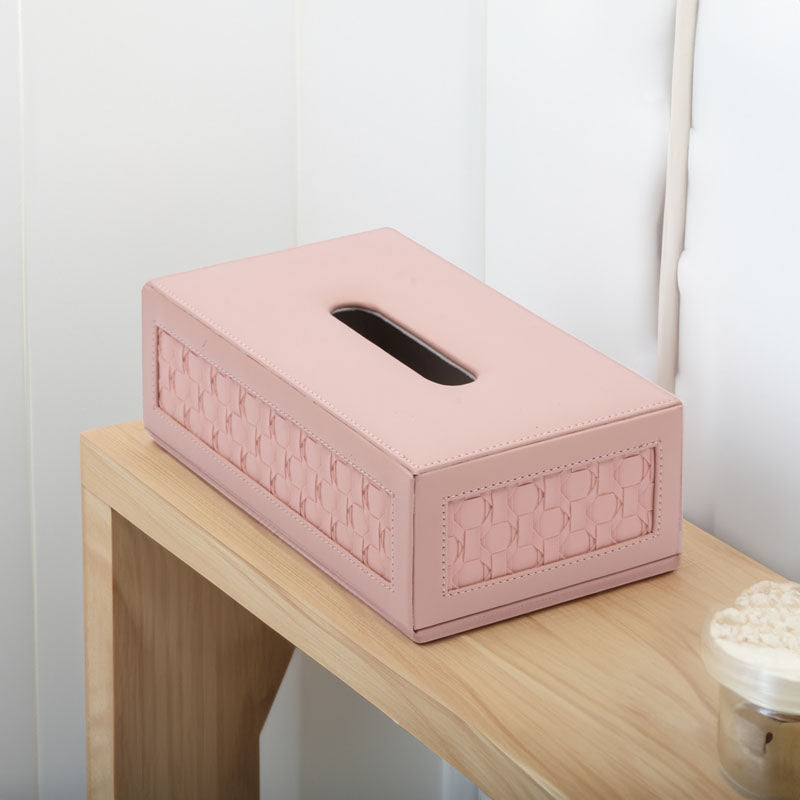 Buy Lorae Vegan Leather Tissue Box - Pink Tissue Holder from Vaaree