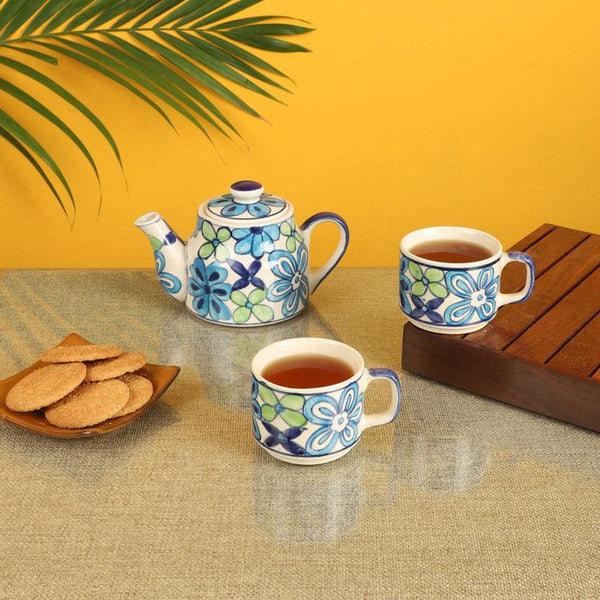 Buy Risha Floral Kettle & Cup - Three Piece Set Mug & Tea Cup from Vaaree