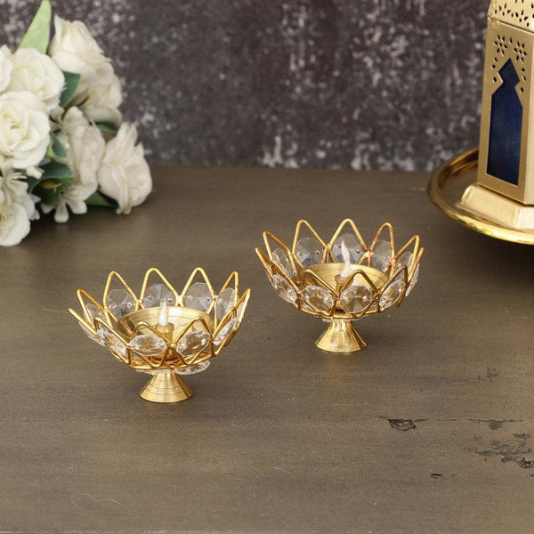 Neelima Crystal Diya (Small) - Set Of Two