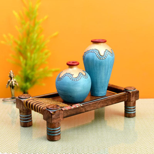 Buy Malini Vase & Mini Charpai - Three Piece Set Vase from Vaaree