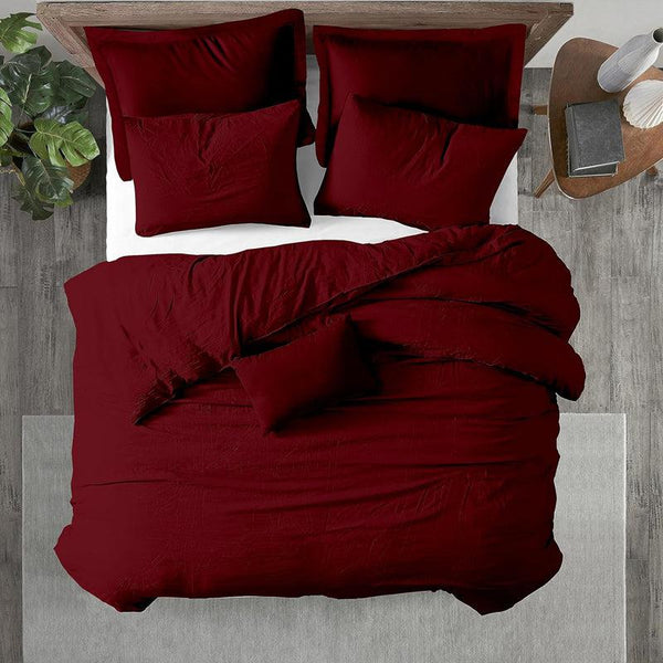 Buy Amelia Duvet Cover With Pillow Covers - Maroon Duvet Covers from Vaaree