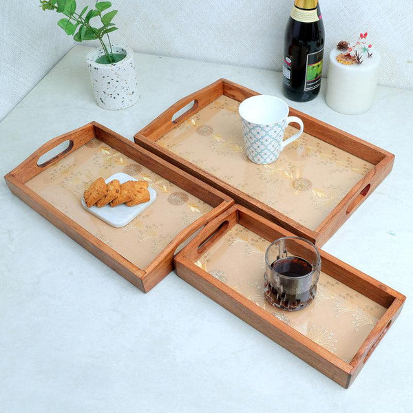 Buy Dola ethnic Serving Tray - Set Of Three Serving Tray from Vaaree