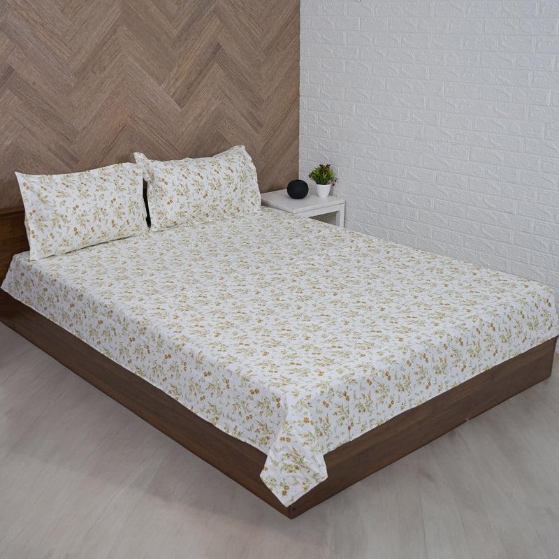 Buy Peila Floral Bedsheet - Green Bedsheets from Vaaree