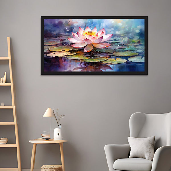 Buy Lotus Blush Wall Painting With Frame Wall Art & Paintings from Vaaree