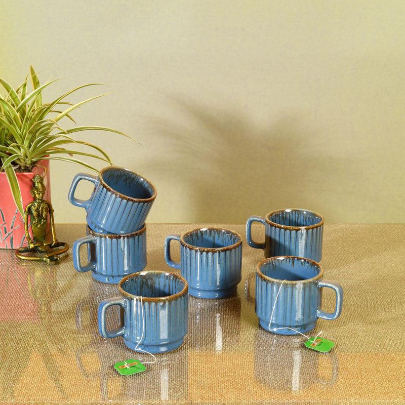 Buy Inesha Ceramic Cup (150 ML) - Set of Six Tea Cup & Saucer from Vaaree