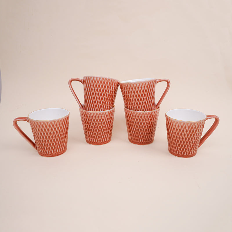 Buy Bruna Orange Cup (180 ML) - Set Of Six Mug from Vaaree