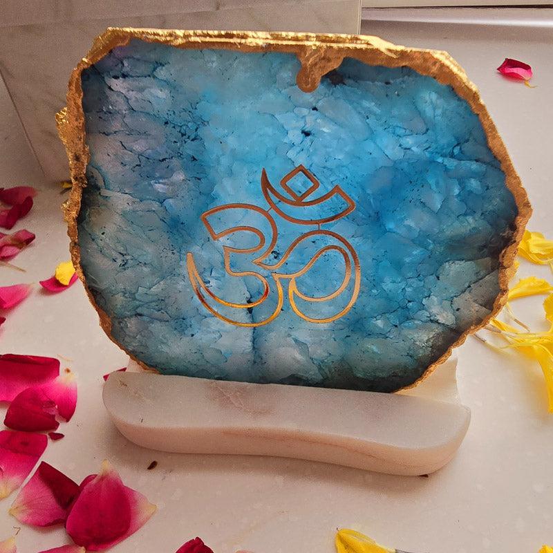 Buy Sacred Om Tealight Candle Holder - Turquoise Gift Box from Vaaree