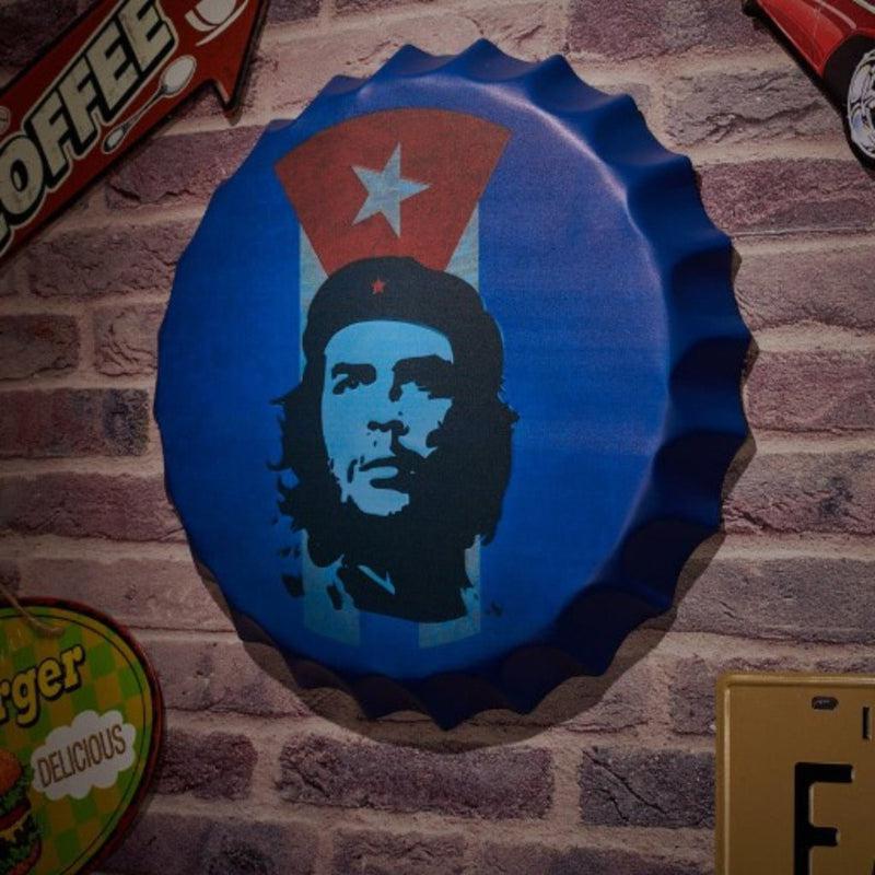 Buy Che Guevara Blue Bottle Cap Wall Accent Wall Accents from Vaaree